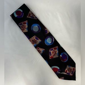 Unique and abstract Oscar de la Renta necktie